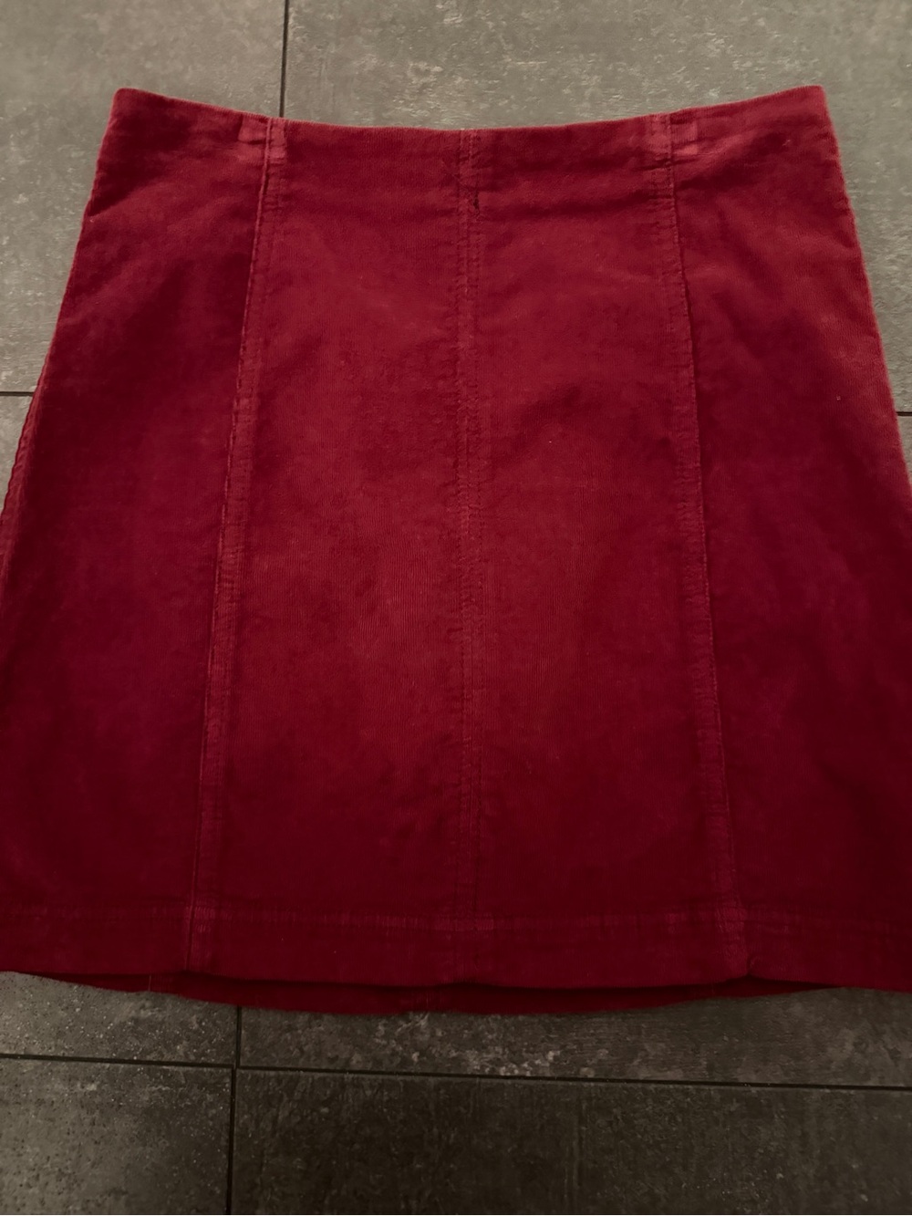 Free People Burgundy Corduroy Mini Skirt